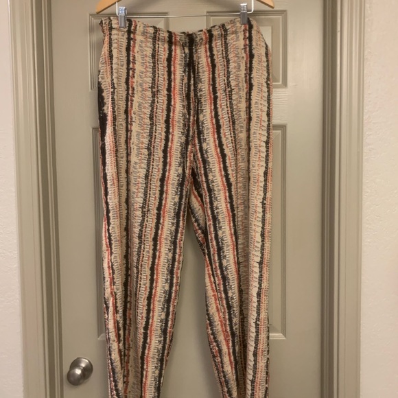 Japna Pants - NEW Japna Ladies Large Boho Print Wide Leg Drawstring Waist Pants